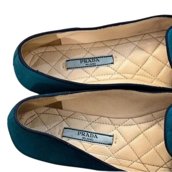 Prada teal suede rose ballet flats size 35 - Picture 4 of 6